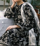 Grace Z-(S1245)- Stitched Embroidered 3PC Lawn Dress With Printed Dupatta.